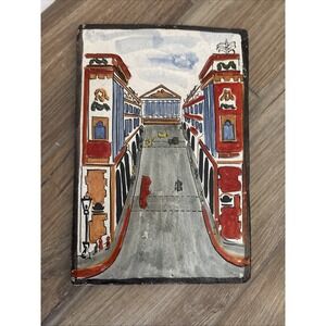 Vintage‎ painting "italy" On Stone- Heavy 13" x 9"